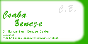 csaba bencze business card